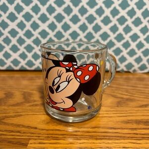 Vintage Clear Mickey and Minnie Mug